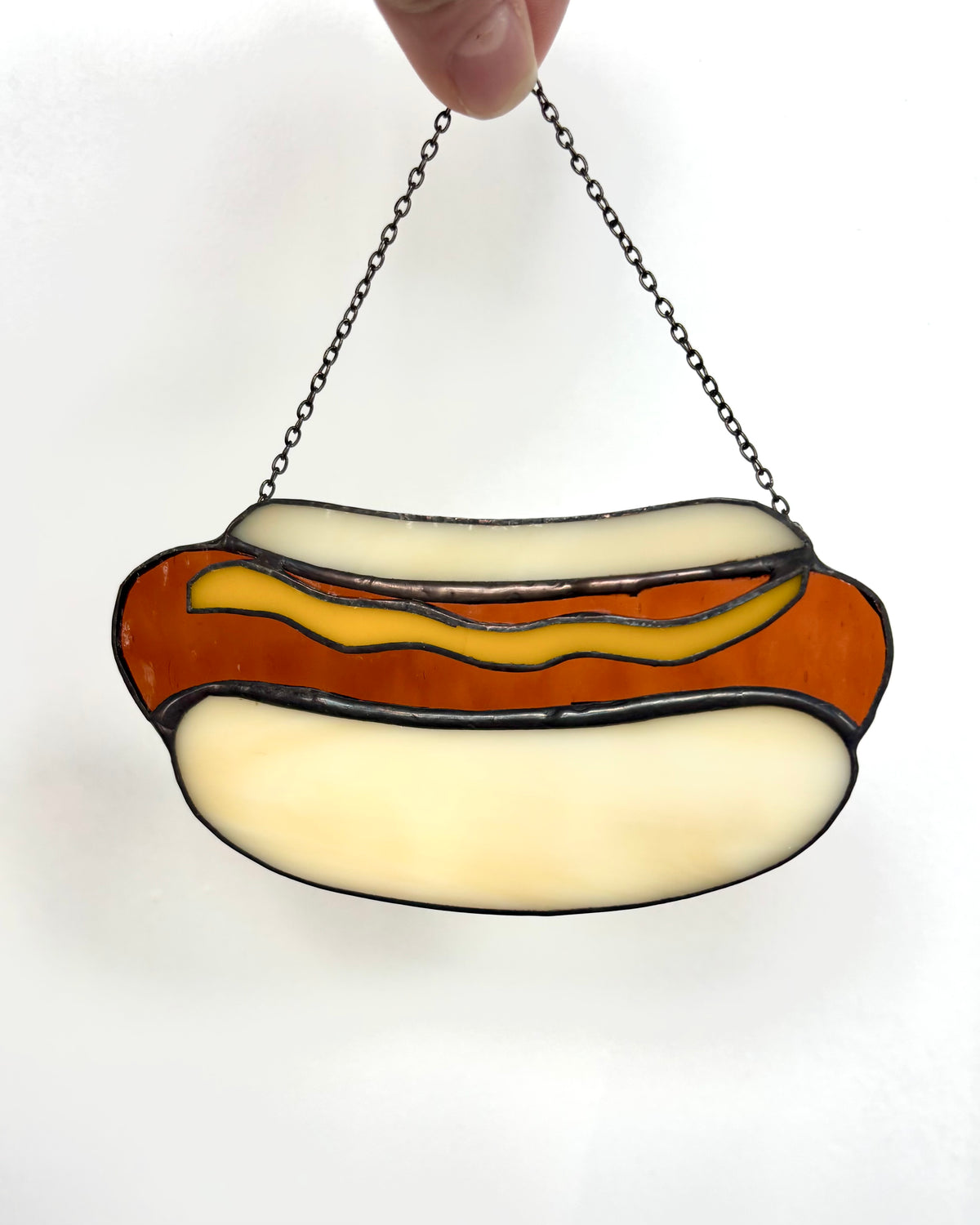 Hotdog Stained Glass Suncatcher-1