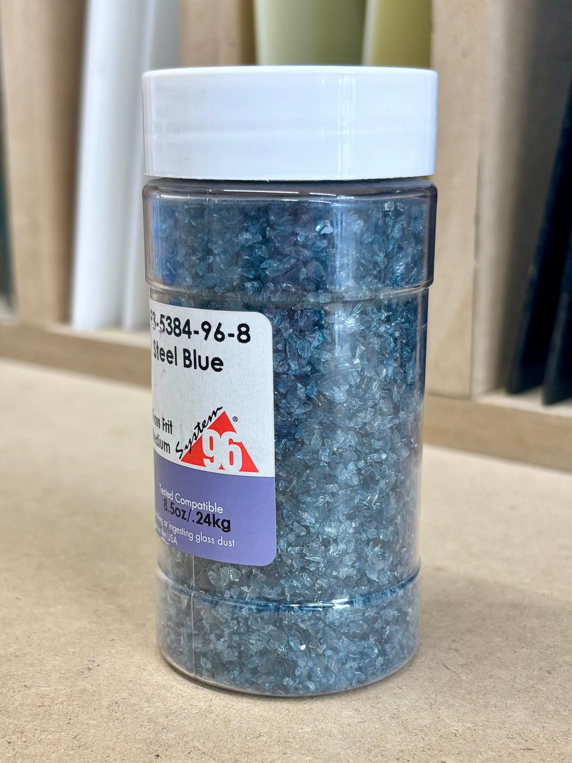 Frit, 5384-96, Steel Blue Transparent