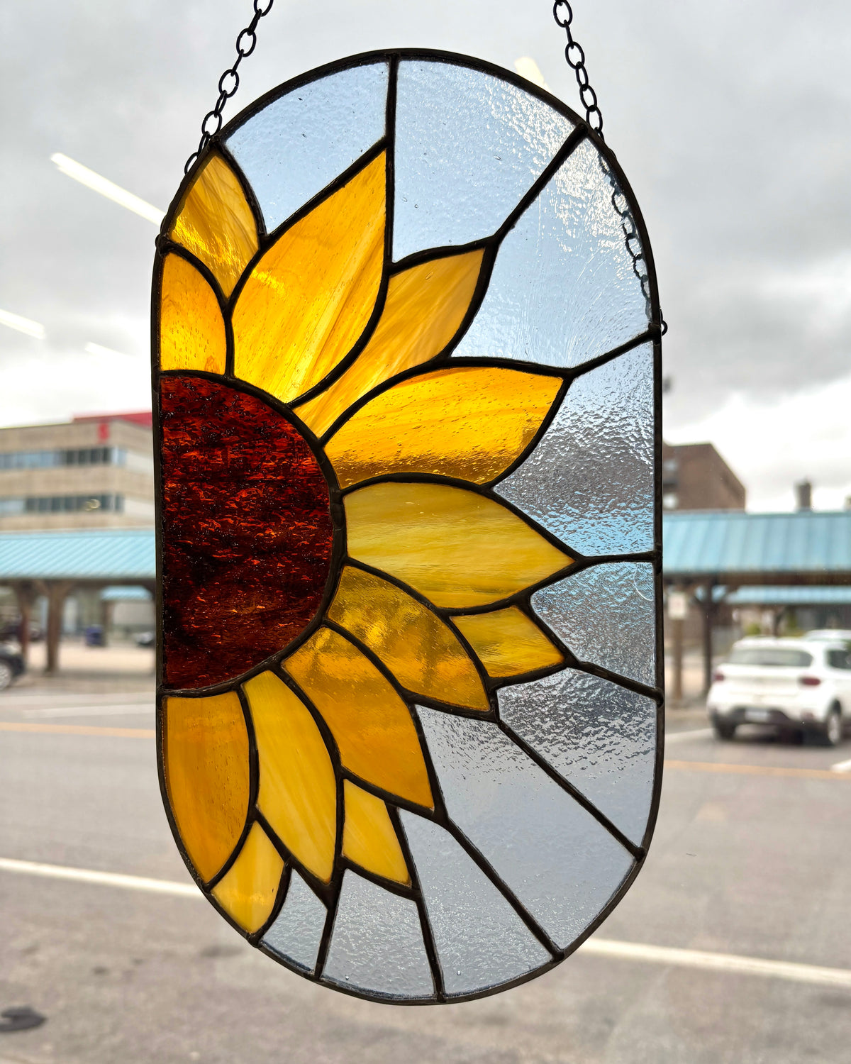Sunflower Oval Suncatcher-1