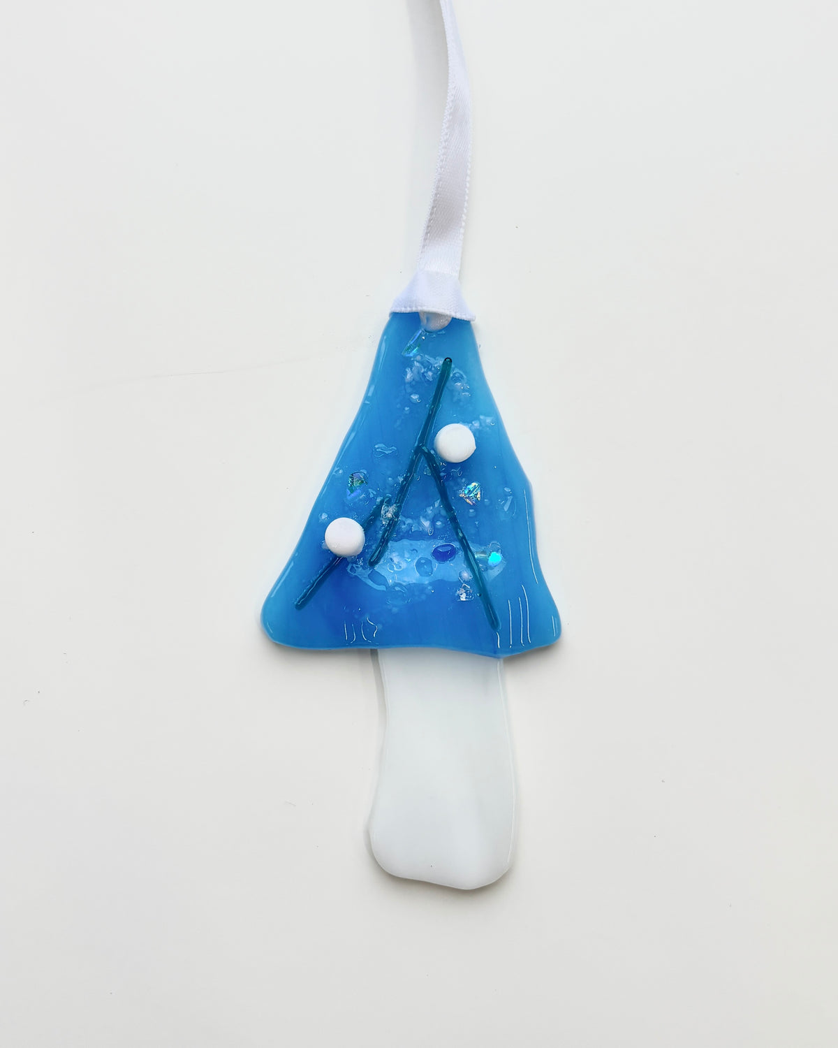 Mushroom Fused Glass Ornament-4