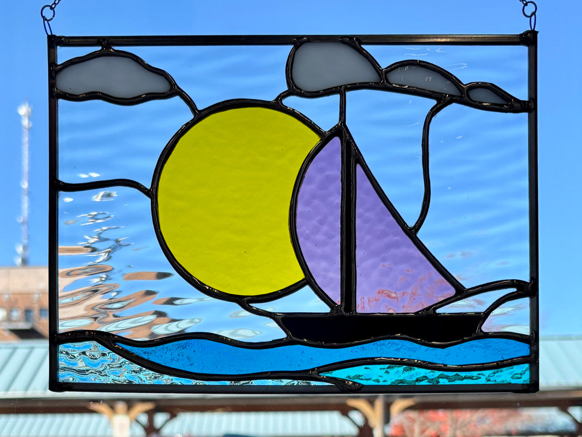Sailing - Small Stained Glass Panel