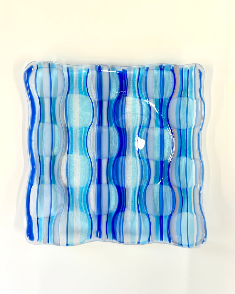 Striped Illusion Dish - Cool Tones-1