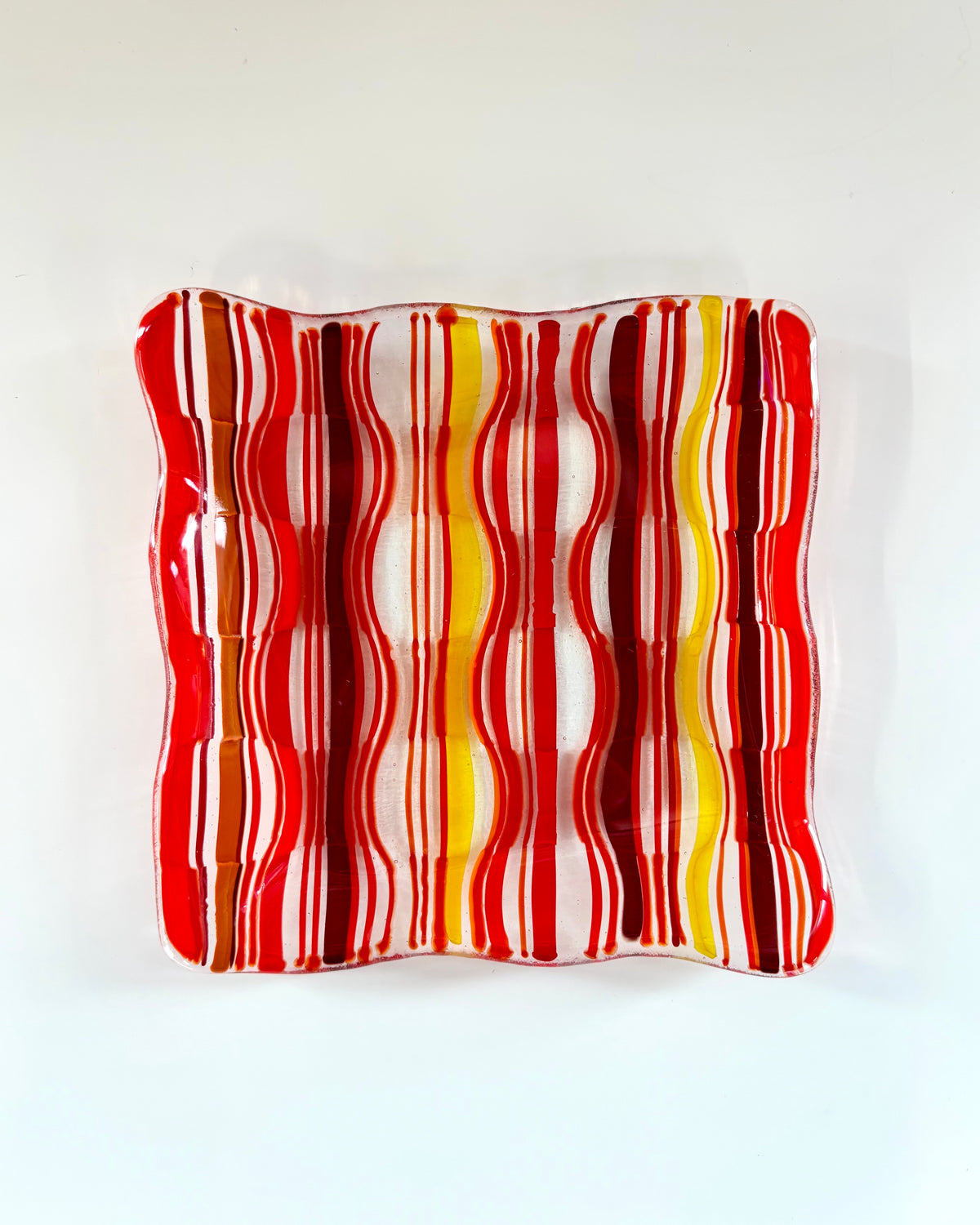 Striped Illusion Dish - Warm Tones-1