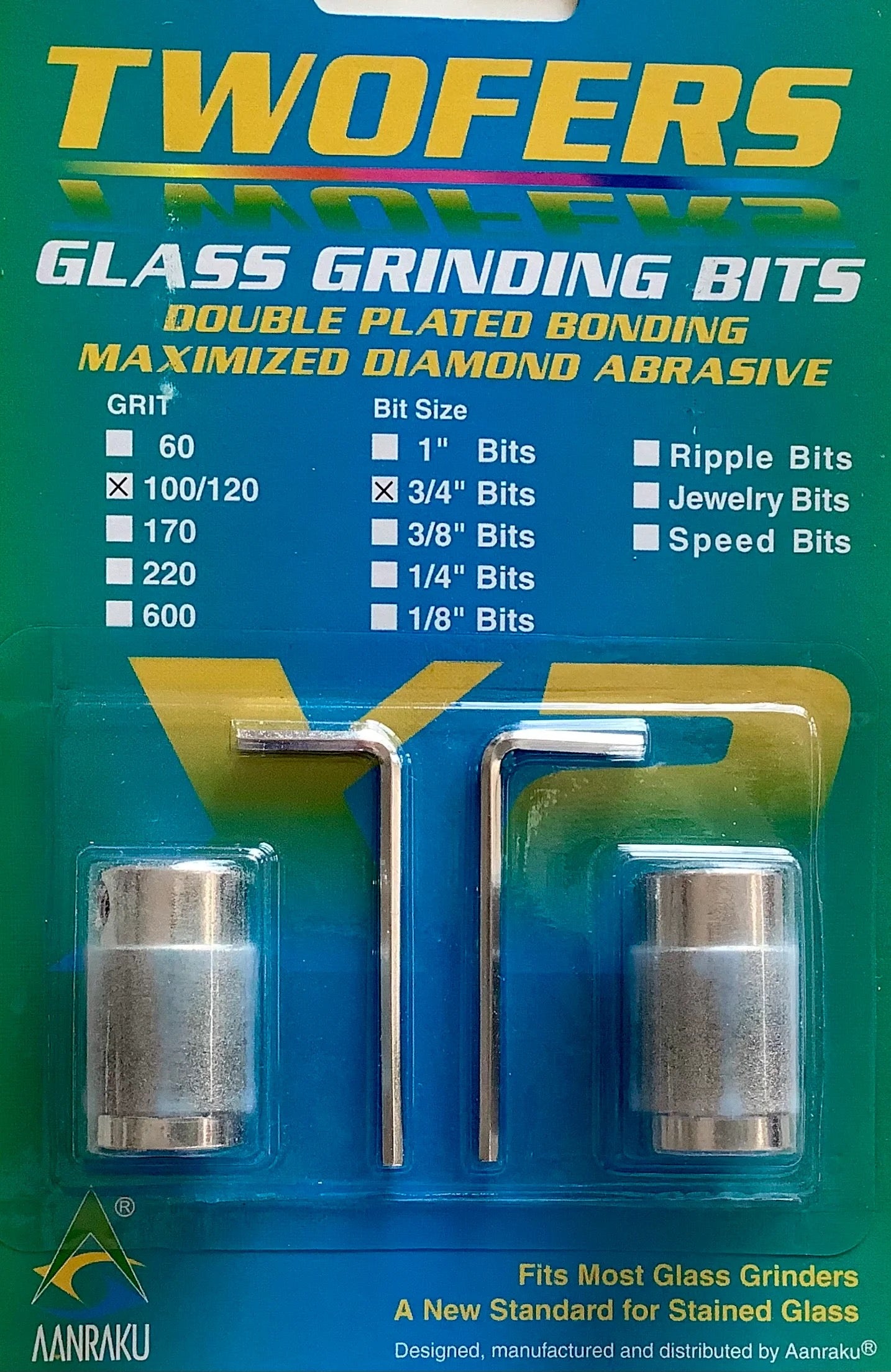 3/4” Bit, 100/120 grit, Twofers